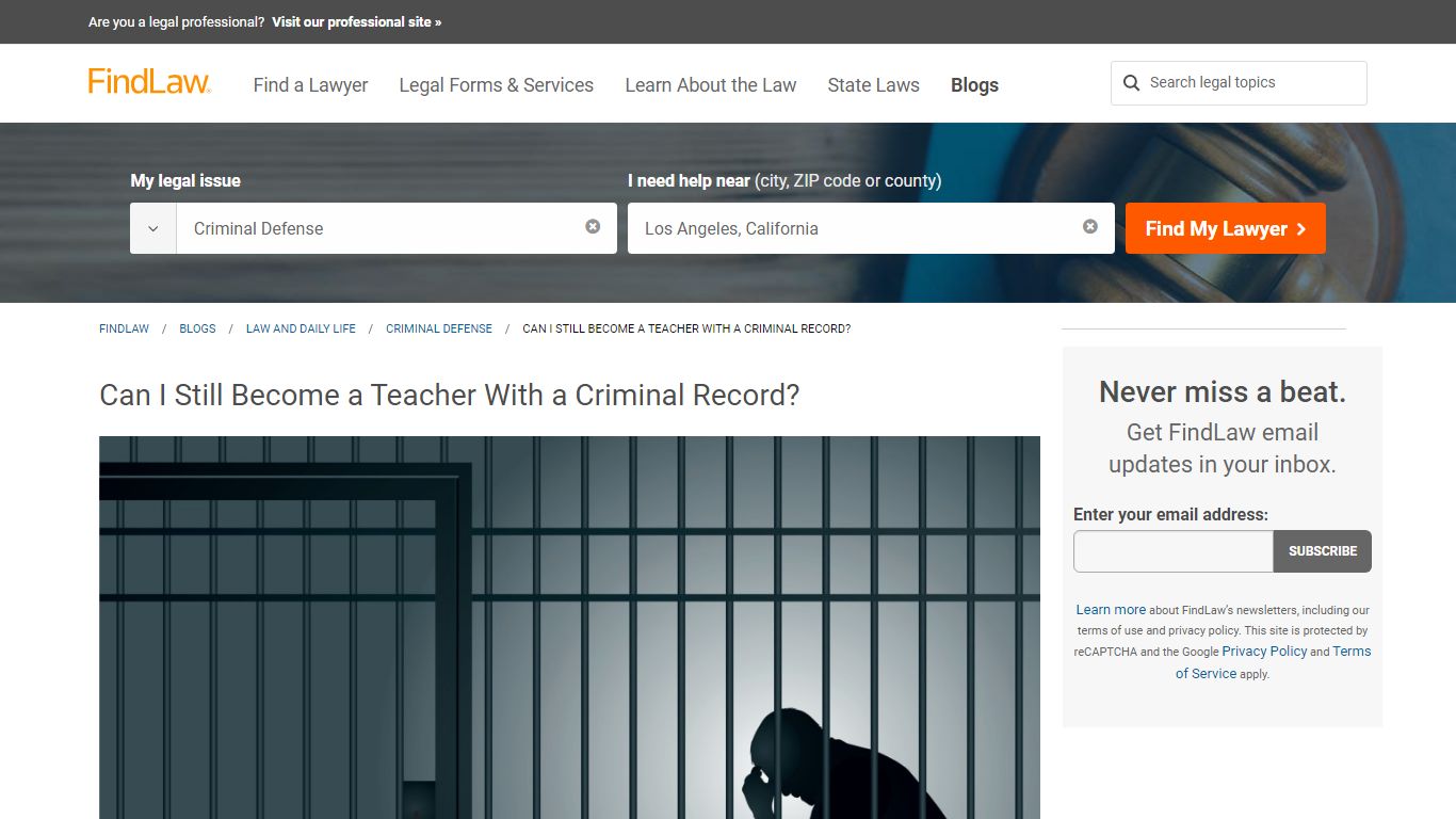 Can I Still Become a Teacher With a Criminal Record? - FindLaw