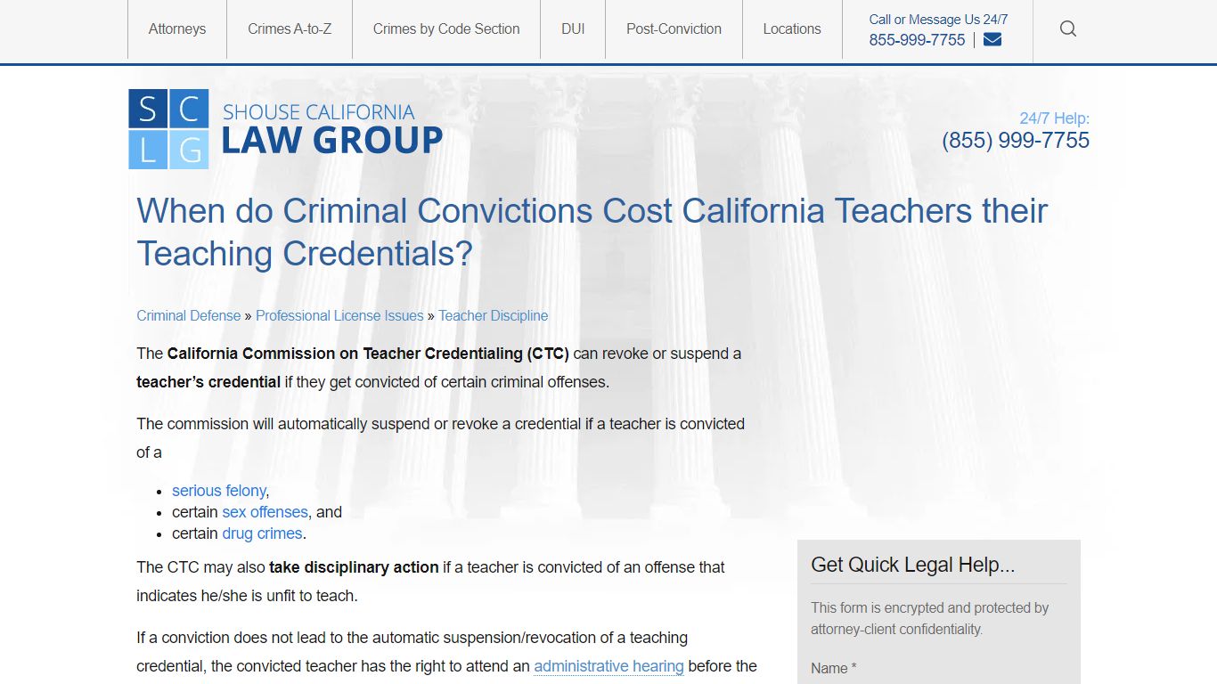 When Do CA Teachers Lose Their Credentials Over Criminal Convictions?